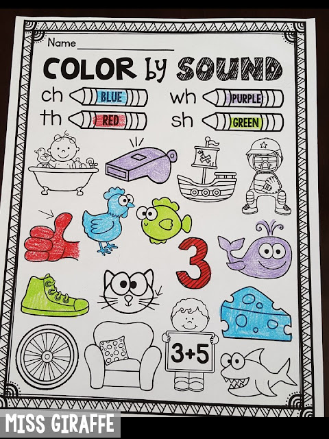 Color by Digraph worksheet and other fun digraphs worksheets that make learning those tricky sounds fun!