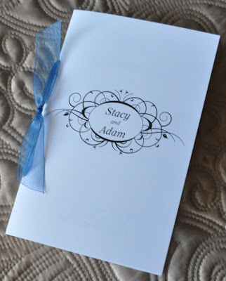 Layout Jackie Wedding Program Ink Color Navy Paper White Linen