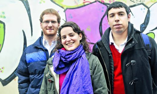 Ignacio Koster, Lucía Converti y Juan Manuel Oro (Foto: Fernando de la Orden/Clarín)