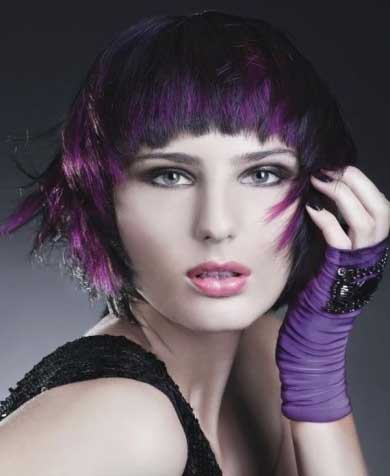 Edgy Purple Layered Haircut