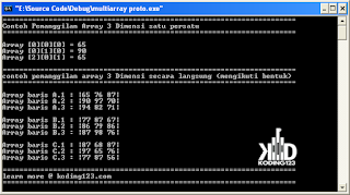 koding123 | Hasil Program dari contoh program array 3 Dimensi