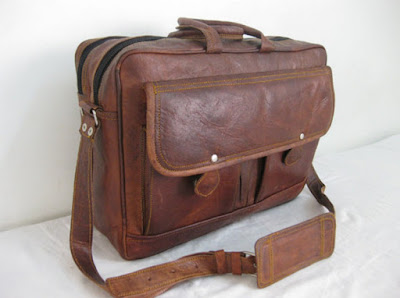 Mens Vintage Leather Messenger Bag USA