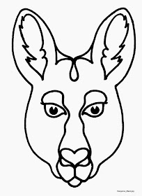 template of kangaroo mask