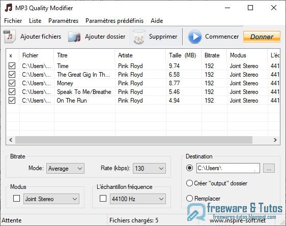 MP3 Quality Modifier : un logiciel portable pour réduire le poids de vos MP3