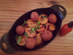 Peel & Eat Shrimp-“Top secret” BBQ Butter, Sweet Corn Donuts