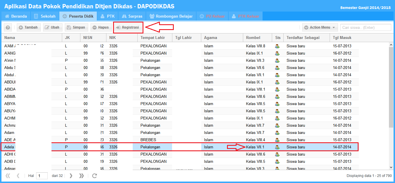 Akan membuka jendela baru Registrasi Peserta Didik 