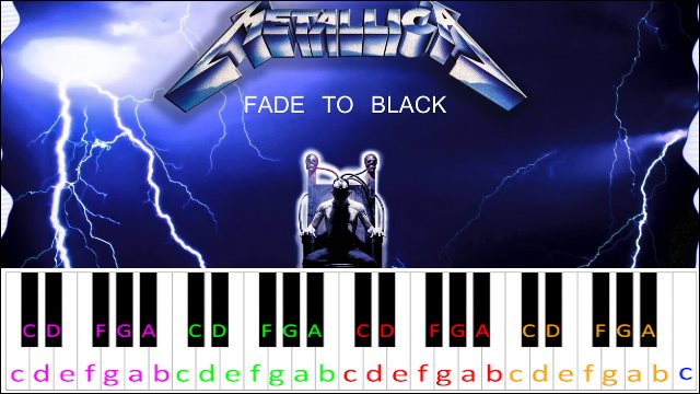 Fade to Black by Metallica Piano / Keyboard Easy Letter Notes for Beginners