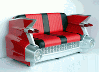 sillon hecho con parte de un cadillac