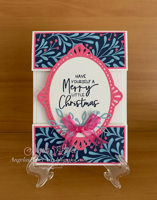 Angela's PaperArts: Framed Florets Christmas centre split panel card