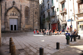 Sant Just square inside the Barcelona Gothic Quarter