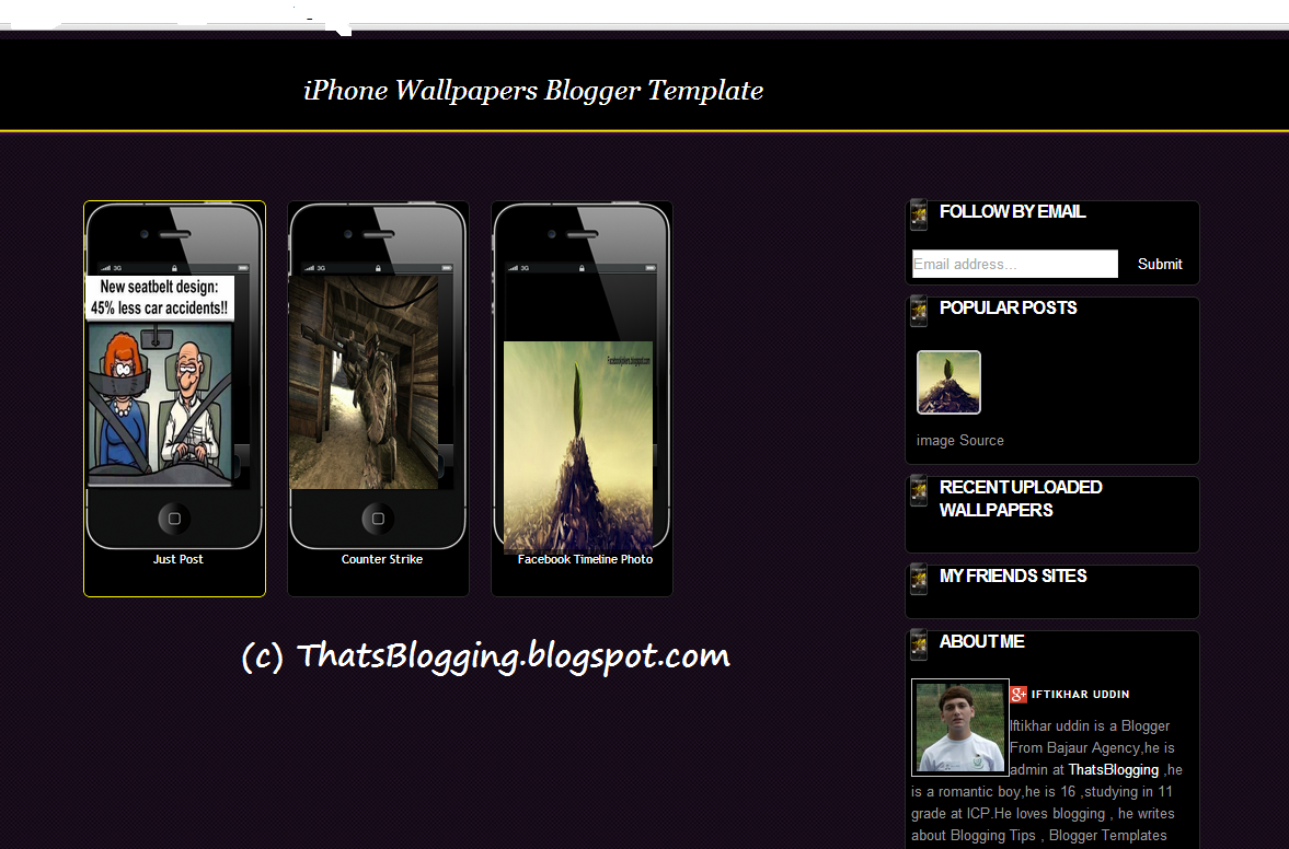 iPhone Wallpapers Blogger Template