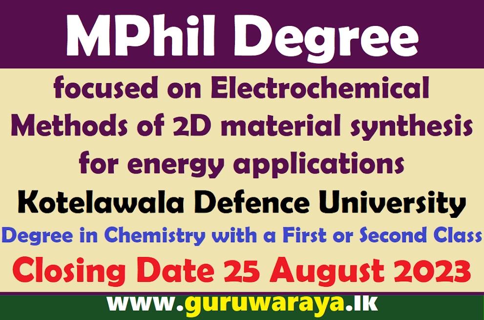 MPhil Degree - Kotelawala Defence University