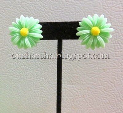 Green Gerber Daisy Sunflower Earrings (6)