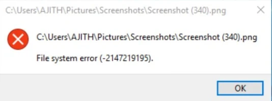 How to Fix File System Error (-2147416359) for image and Video in Windows 10