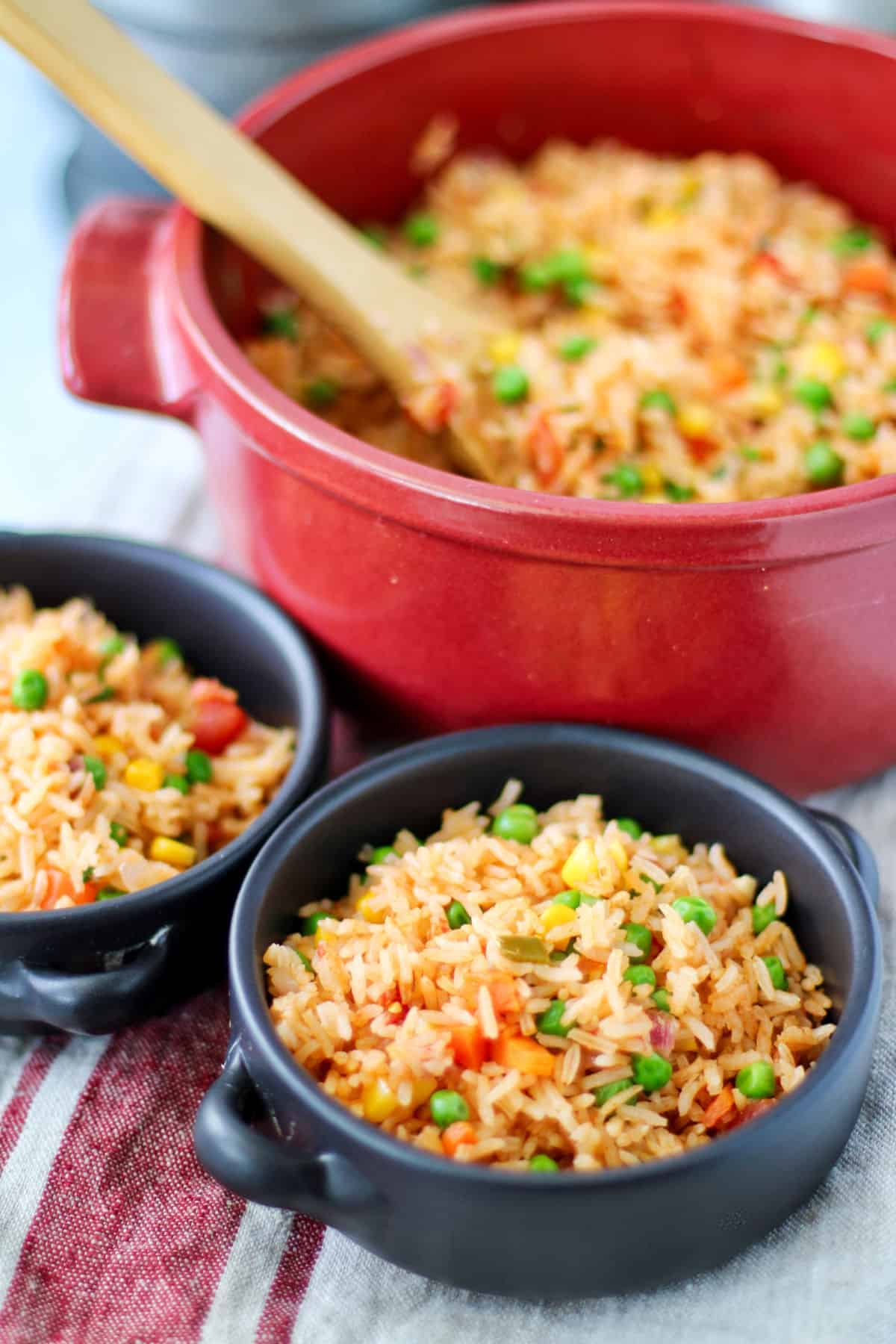 Mexican Red Rice in pot.