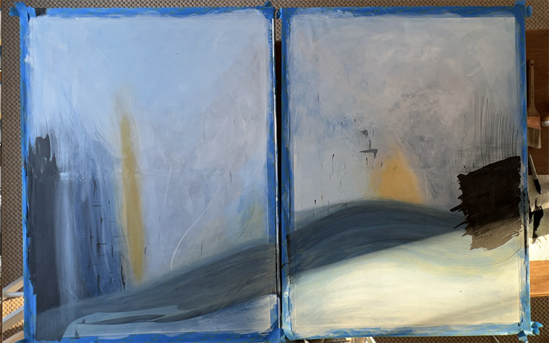 how to repaint old canvases - before