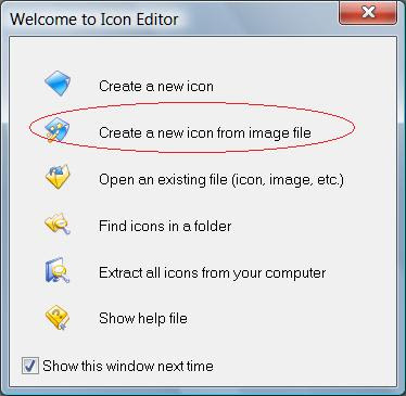 Create a new icon from image