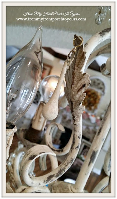 French Chandelier Makeover-Chalk Paint-Painted Crystals- From My Front Porch To Yours