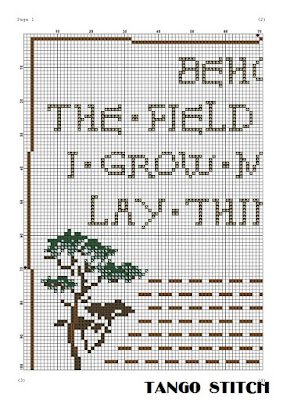 Behold the field in which I grow funny meme medieval cross stitch pattern