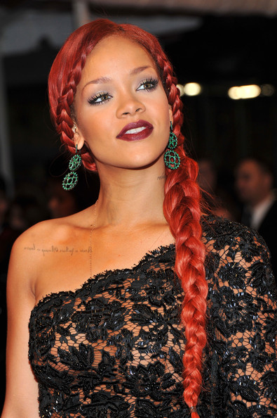 rihanna with red hair 2011. rihanna red hair 2011.