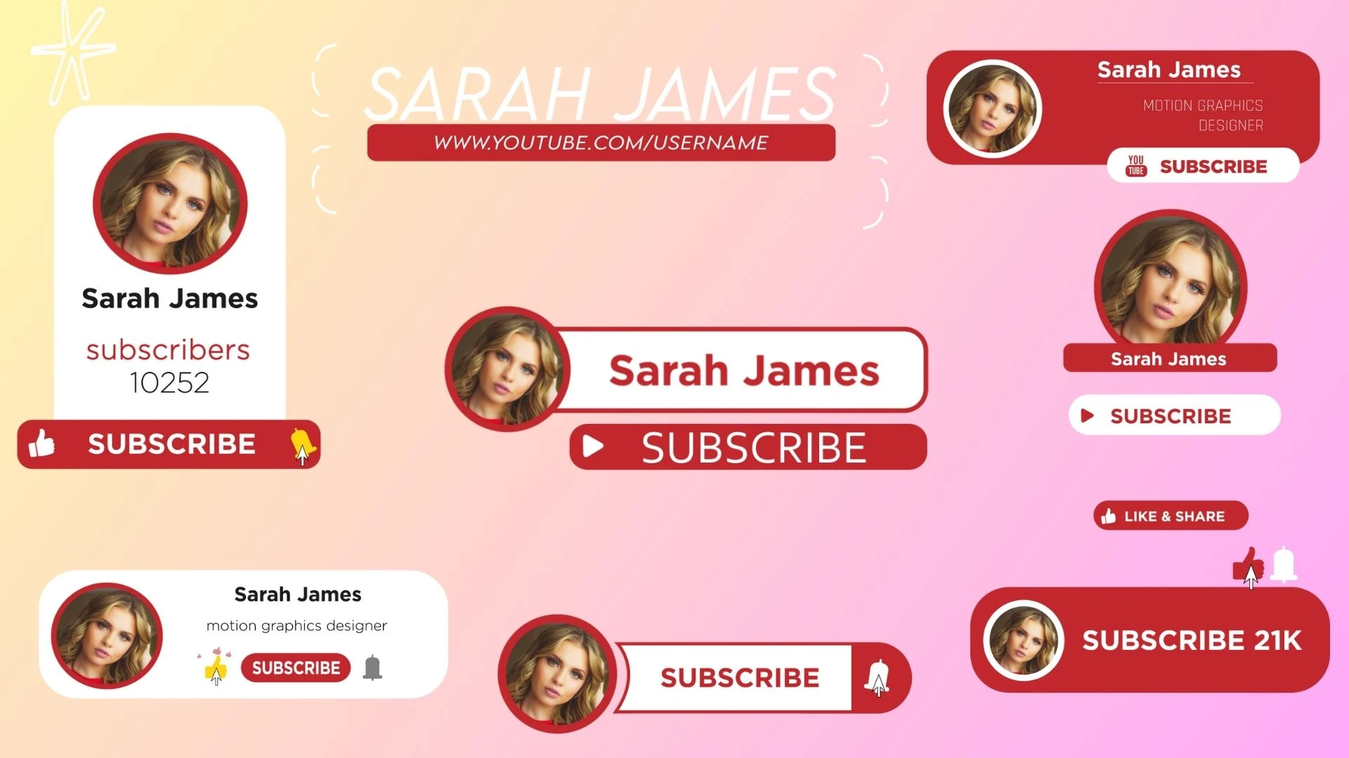 Custom YouTube Subscribe Button Animations