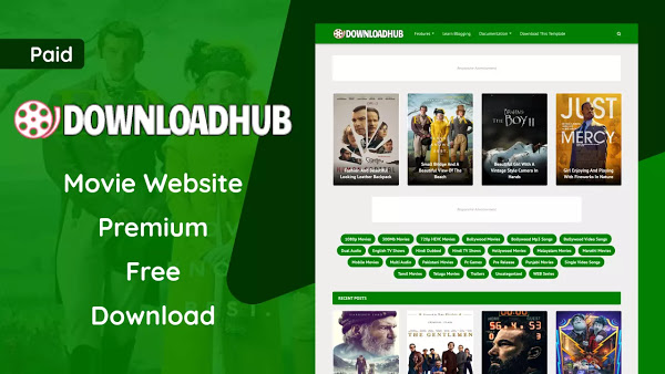 Download Hub Premium Blogger Template Free Download - DownloadHub v1.0 Movie Blogger Template