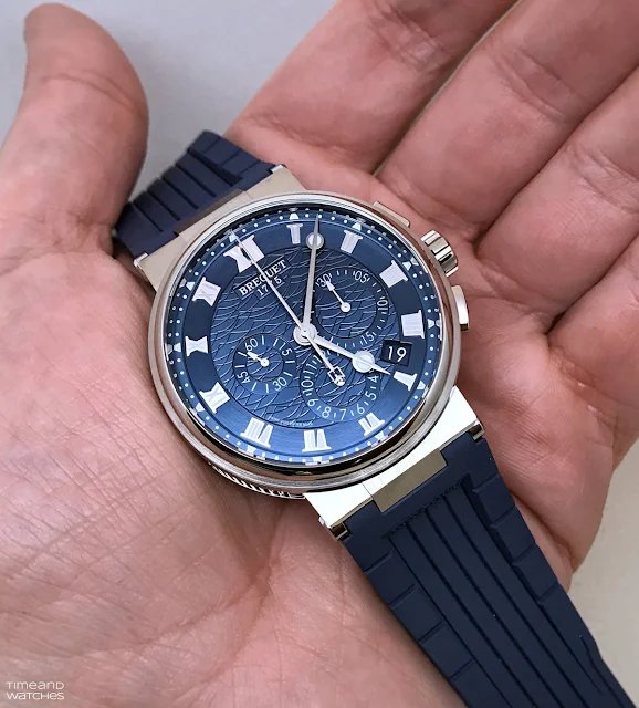 Breguet Marine Chronograph 5527 in white gold and blue dial