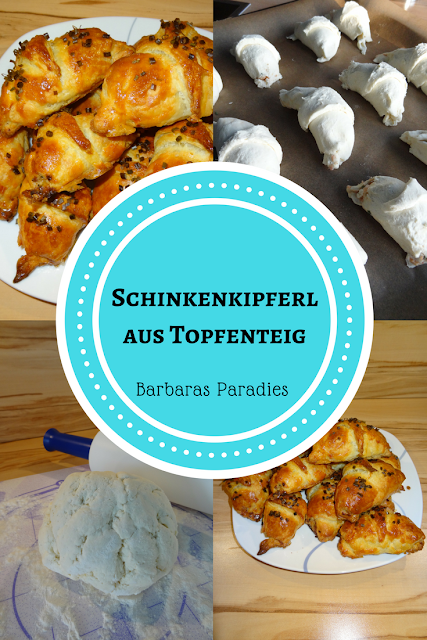 Schinkenkipferl aus Topfenteig