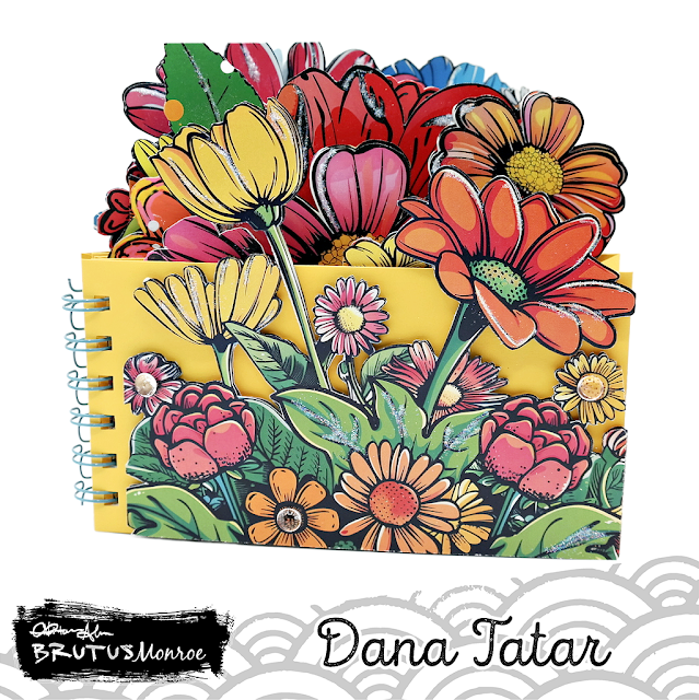 Colorful Spring floral envelope album featuring layered vibrant, pop-inspired flowers. Let your imagination bloom with this playful paper collection.