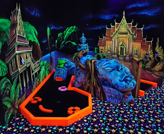 Glo-Golf indoor minigolf at the Riverside Bowl in Andover