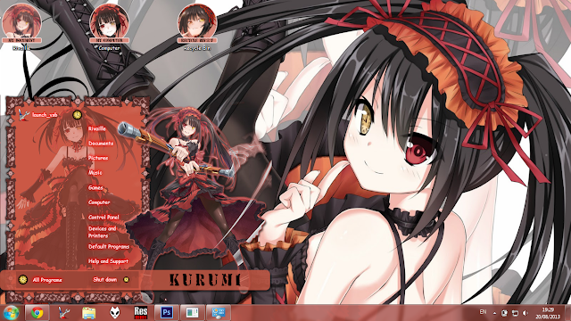 [Theme Win 7] Tokisaki Kurumi - Date A Live By Bashkara