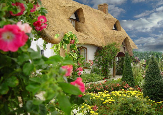 Beautiful view of a country cottage