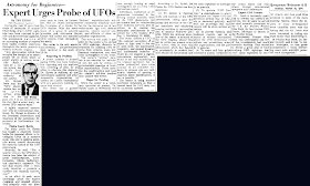 Expert Urges Probe of UFOs - YoungsTown Vindicator 3-10-1974