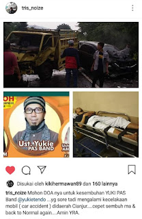 Yukie Pas Band Kecelakaan Di Cianjur, Alami Patah Tulang Kaki