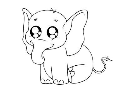 Baby Elephant Coloring Pages