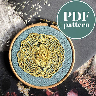 Single Flower pattern by Moody Green on Etsy as featured by floresita on Feeling Stitchy