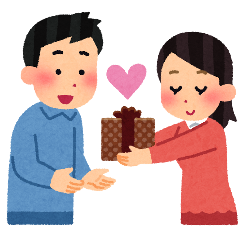 バレンタインにチョコを贈る女性のイラスト かわいいフリー素材集