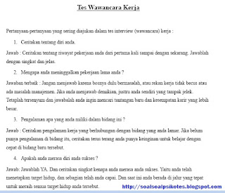 misal Soal Psikotes TPA Wawancara Kerja PT Gudang Garam tbk tahun  misal Soal Psikotes TPA Wawancara Kerja PT Gudang Garam tbk tahun 2018 Gratis