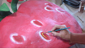 Painting Juicy Paper Mache or Paper Clay Strawberry 
