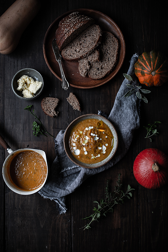 Butternut Squash Soup with Yam and Ginger (Vegan)