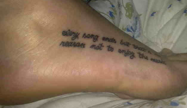 tattoos of quotes on feet Tattoo Quotes On Life