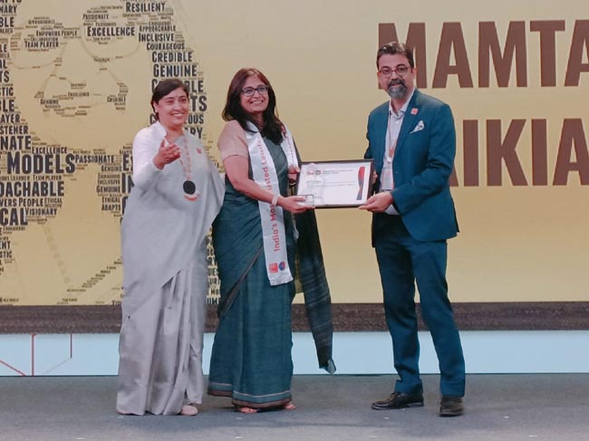 भारती फाउंडेशन की सीईओ सुश्री ममता सैकिया को ग्रेट प्लेस टो वर्क ® इंडिया द्वारा भारत की एक सबसे भरोसेमंद लीडर के रूप में सम्मानित किया गया