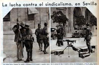 El ejercito toma las calles de Sevilla tras la declaración del estado de guerra.