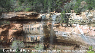 Water fall below Emerald Pools in Zion National Park