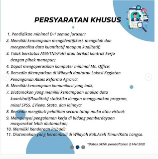 Lowongan Kerja Kantor Pertanahan Aceh Timur Lulusan-D1 Area Aceh Timur/Langsa