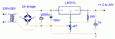 LM317 VARIABLE POWER SUPPLY Circuit Diagram