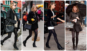 Taylor Swift street style total black New York 2014