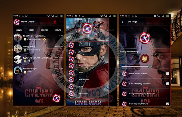 download BBM Mod Terbaru Thema Captain America Versi
