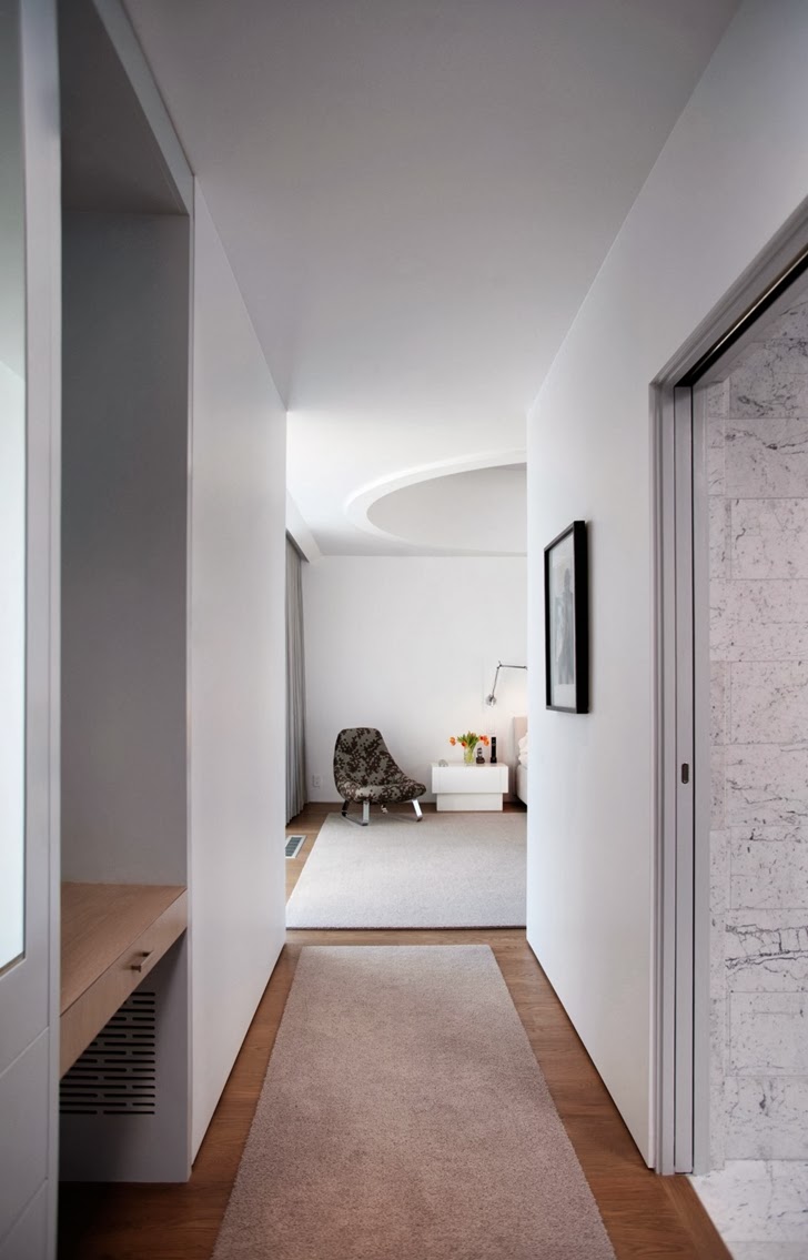 Hallway in the Luxury modern family home in Venice, California 