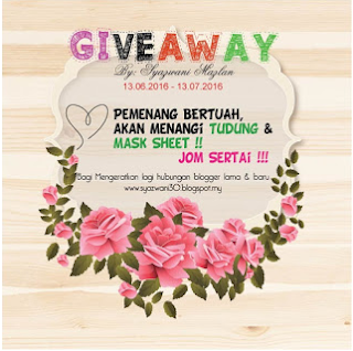 GIVEAWAY BY SYAZWANI MAZLAN 2016